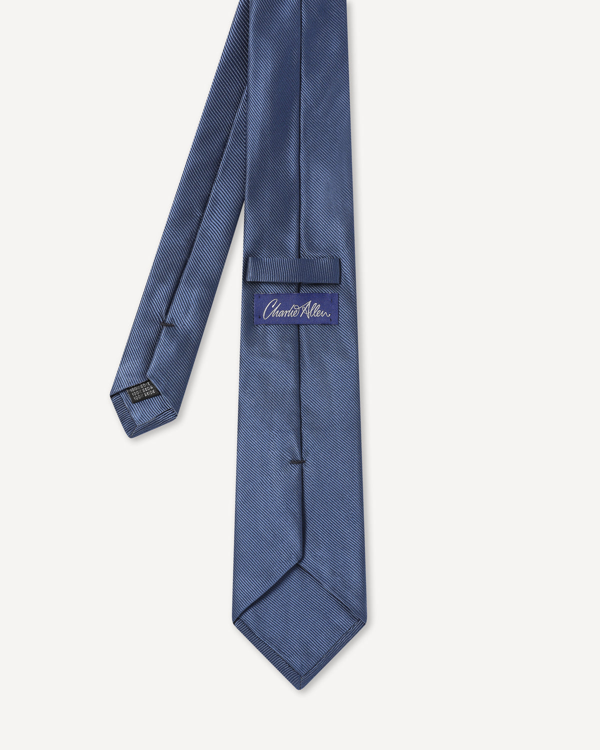 Charlie Allen Woven Twill Tie Navy-MALFORD OF LONDON SAVILE ROW MENSWEAR OUTLET