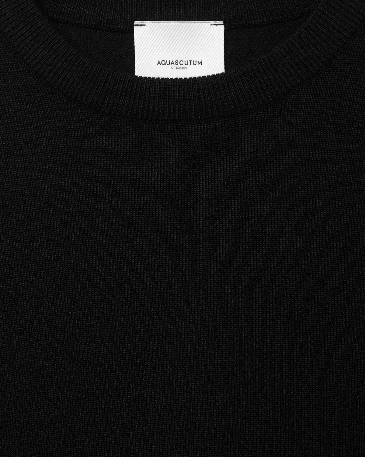 Classic Aquascutum Crew Neck Knit Black-MALFORD OF LONDON SAVILE ROW MENSWEAR OUTLET