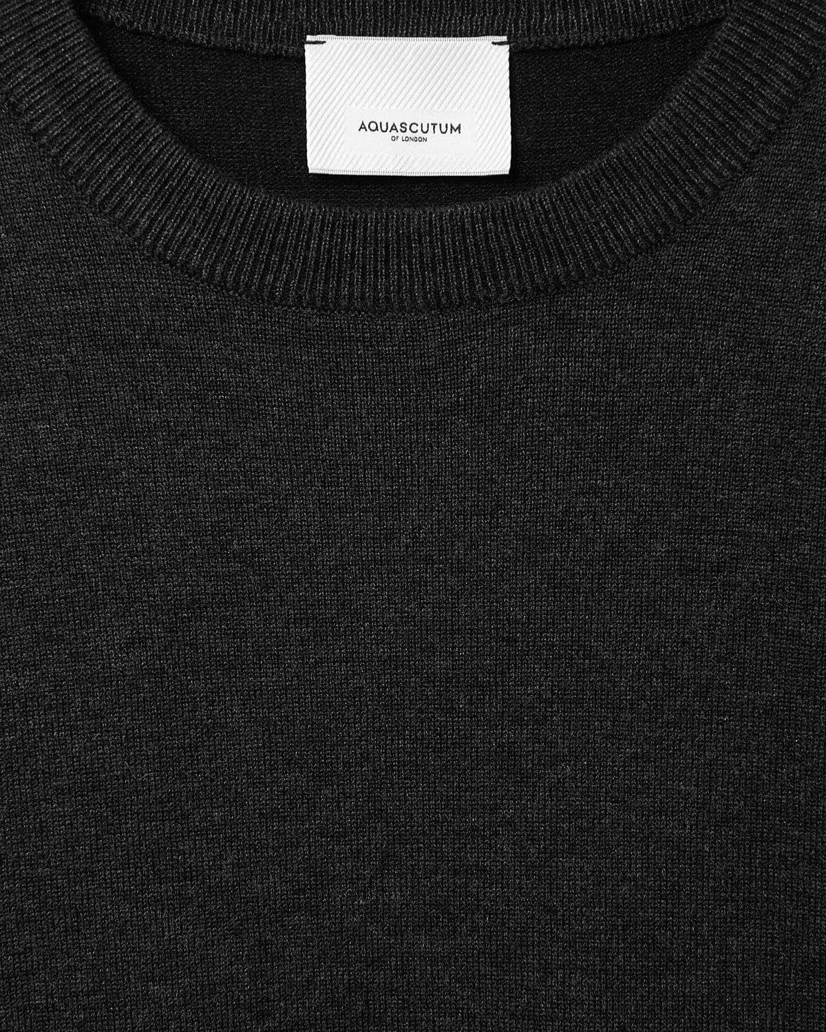 Classic Aquascutum Crew Neck Knit Charcoal-MALFORD OF LONDON SAVILE ROW MENSWEAR OUTLET