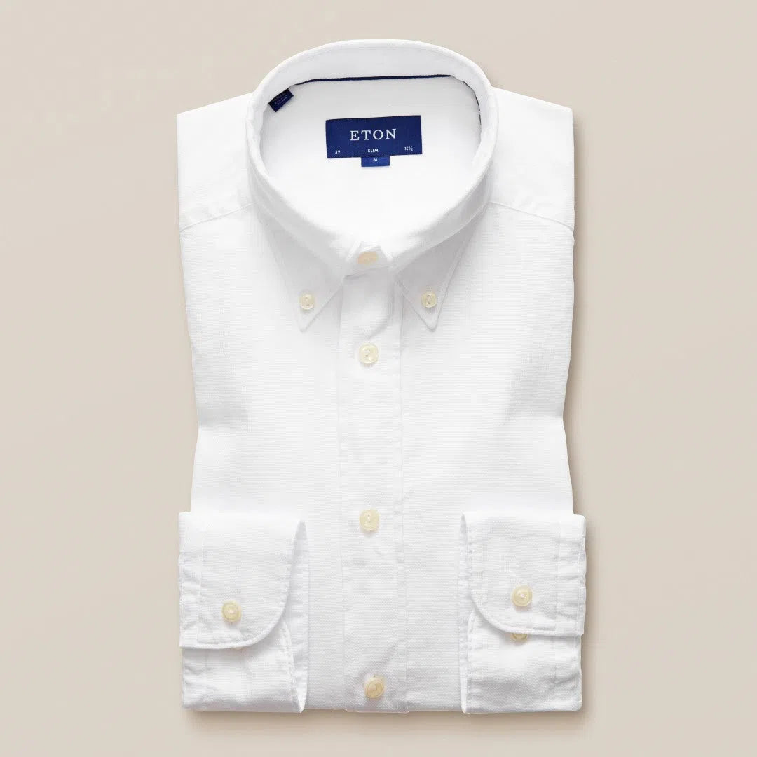 Classic Fit Button Down Oxford White Shirt-MALFORD OF LONDON SAVILE ROW MENSWEAR OUTLET