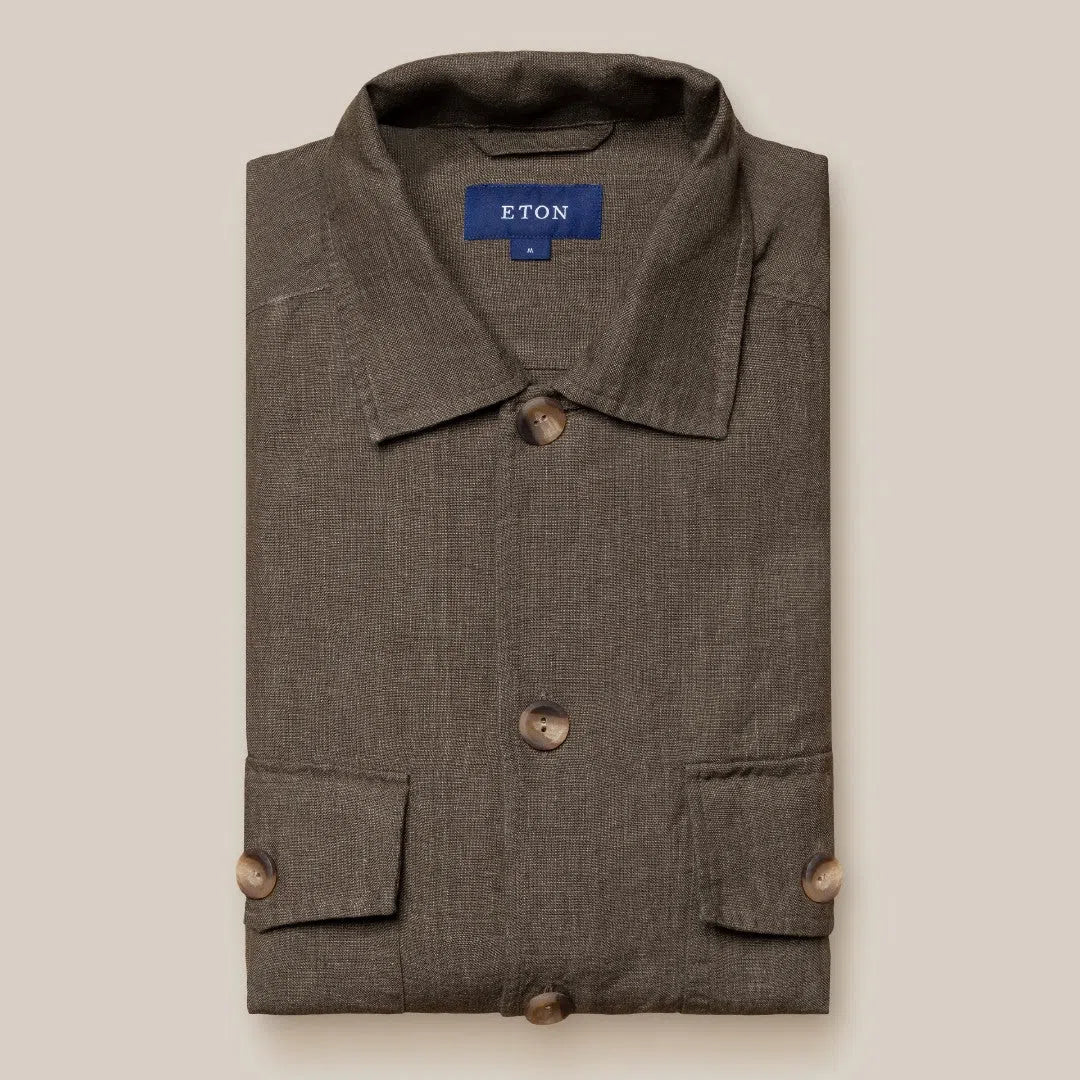 Classic Fit Dark Brown Overshirt-MALFORD OF LONDON SAVILE ROW MENSWEAR OUTLET