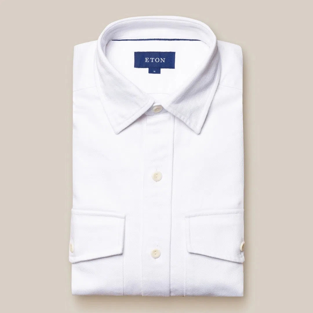 Classic Fit Double Pocket White Shirt-MALFORD OF LONDON SAVILE ROW MENSWEAR OUTLET