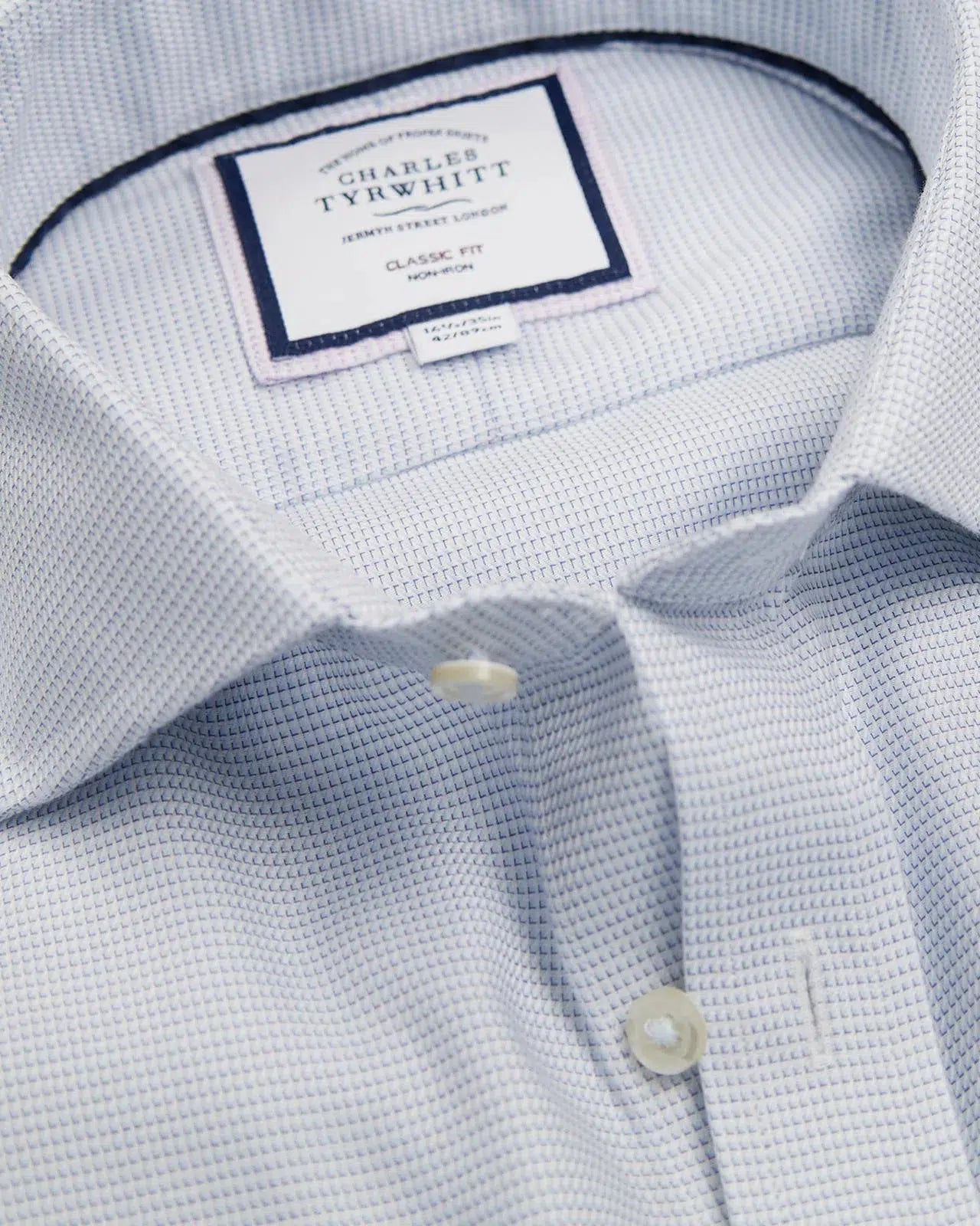 Classic Fit Light Blue Cambridge Weave Shirt-MALFORD OF LONDON SAVILE ROW MENSWEAR OUTLET