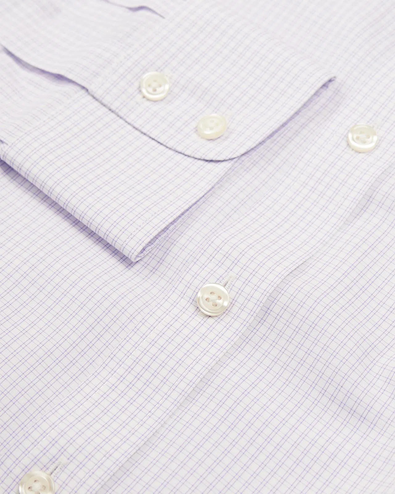 Classic Fit Lilac Purple Double Check Shirt-MALFORD OF LONDON SAVILE ROW MENSWEAR OUTLET