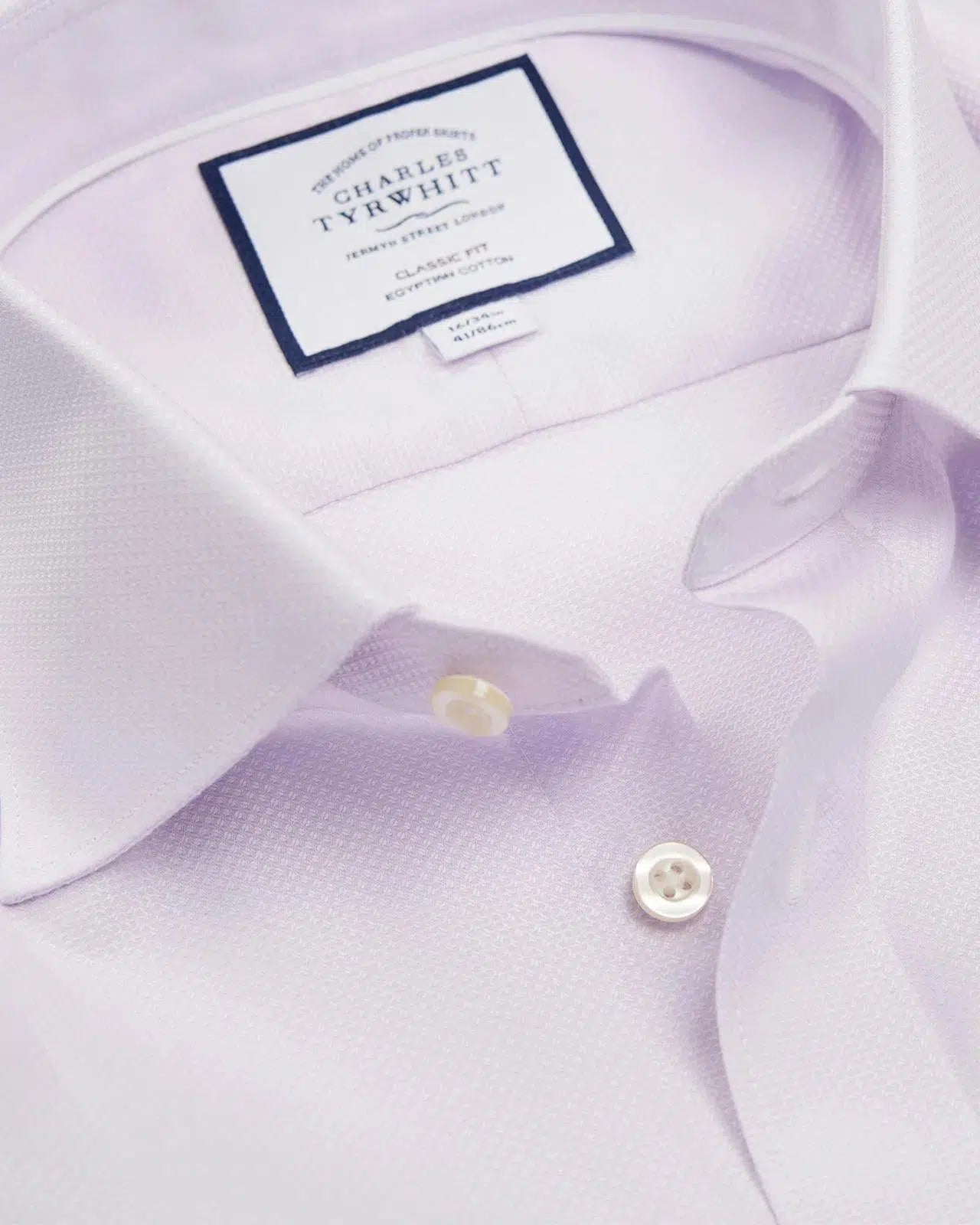 Classic Fit Lilac Purple Link Weave Shirt-MALFORD OF LONDON SAVILE ROW MENSWEAR OUTLET