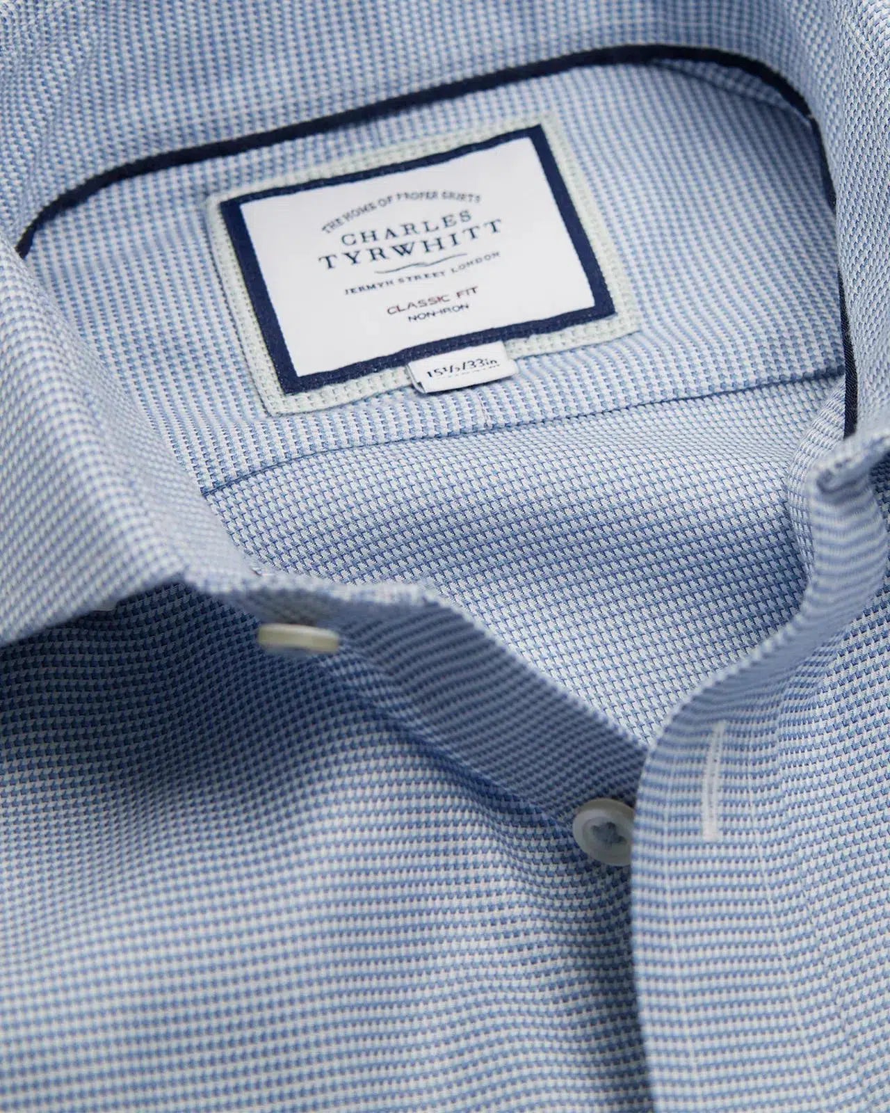 Classic Fit Ocean Blue Cambridge Weave Shirt-MALFORD OF LONDON SAVILE ROW MENSWEAR OUTLET