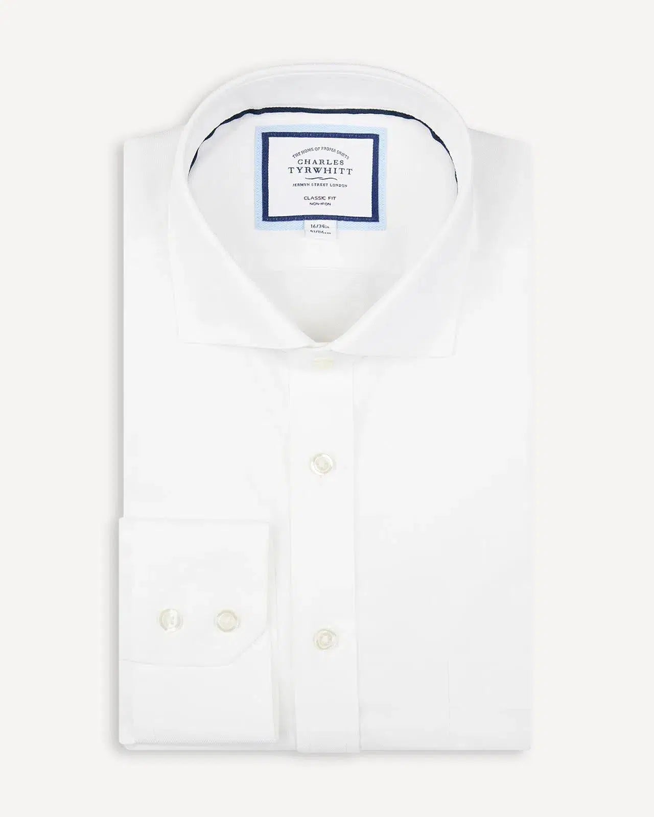 Classic Fit White Regent Weave Shirt-MALFORD OF LONDON SAVILE ROW MENSWEAR OUTLET