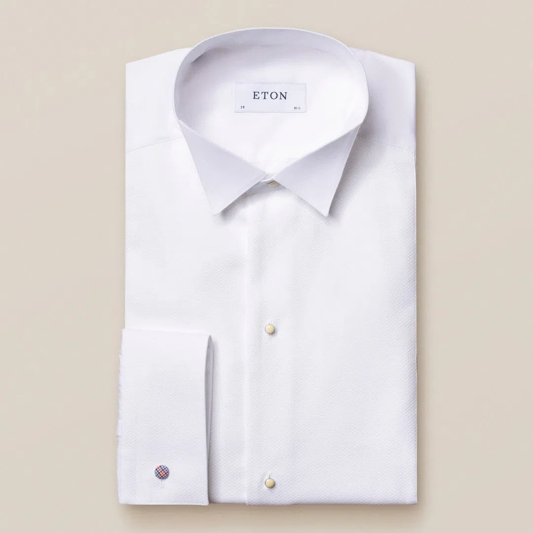 Classic Fit Wing Collar White Shirt-MALFORD OF LONDON SAVILE ROW MENSWEAR OUTLET