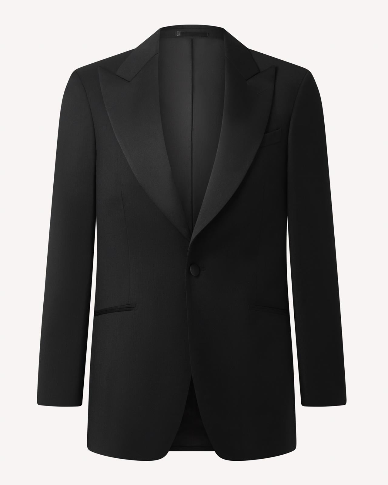 Classic SB1 Barathea Dinner Suit Black-MALFORD OF LONDON SAVILE ROW MENSWEAR OUTLET