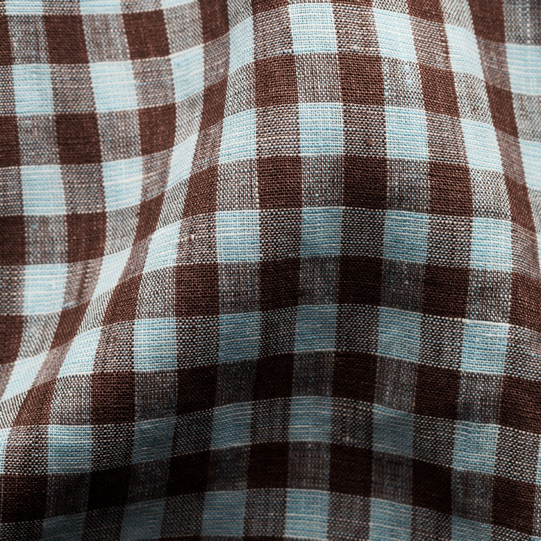 Contemporary Fit Brown Gingham Check Shirt-MALFORD OF LONDON SAVILE ROW MENSWEAR OUTLET