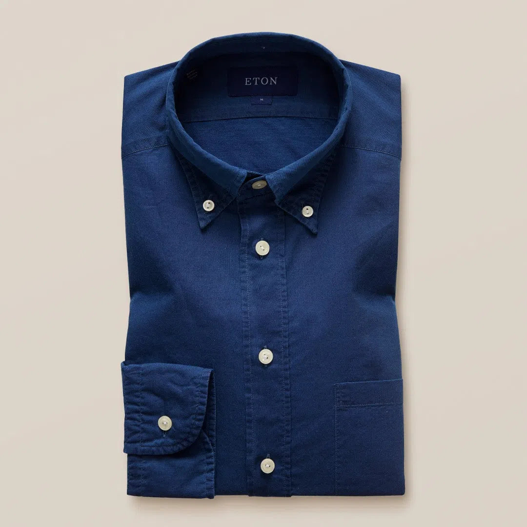 Contemporary Fit Dark Blue Shirt-MALFORD OF LONDON SAVILE ROW MENSWEAR OUTLET