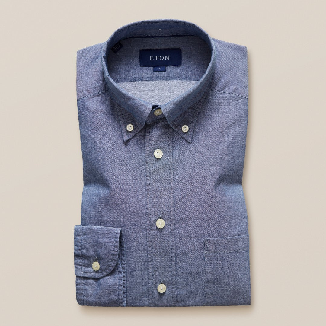 Contemporary Fit Light Blue Shirt-MALFORD OF LONDON SAVILE ROW MENSWEAR OUTLET