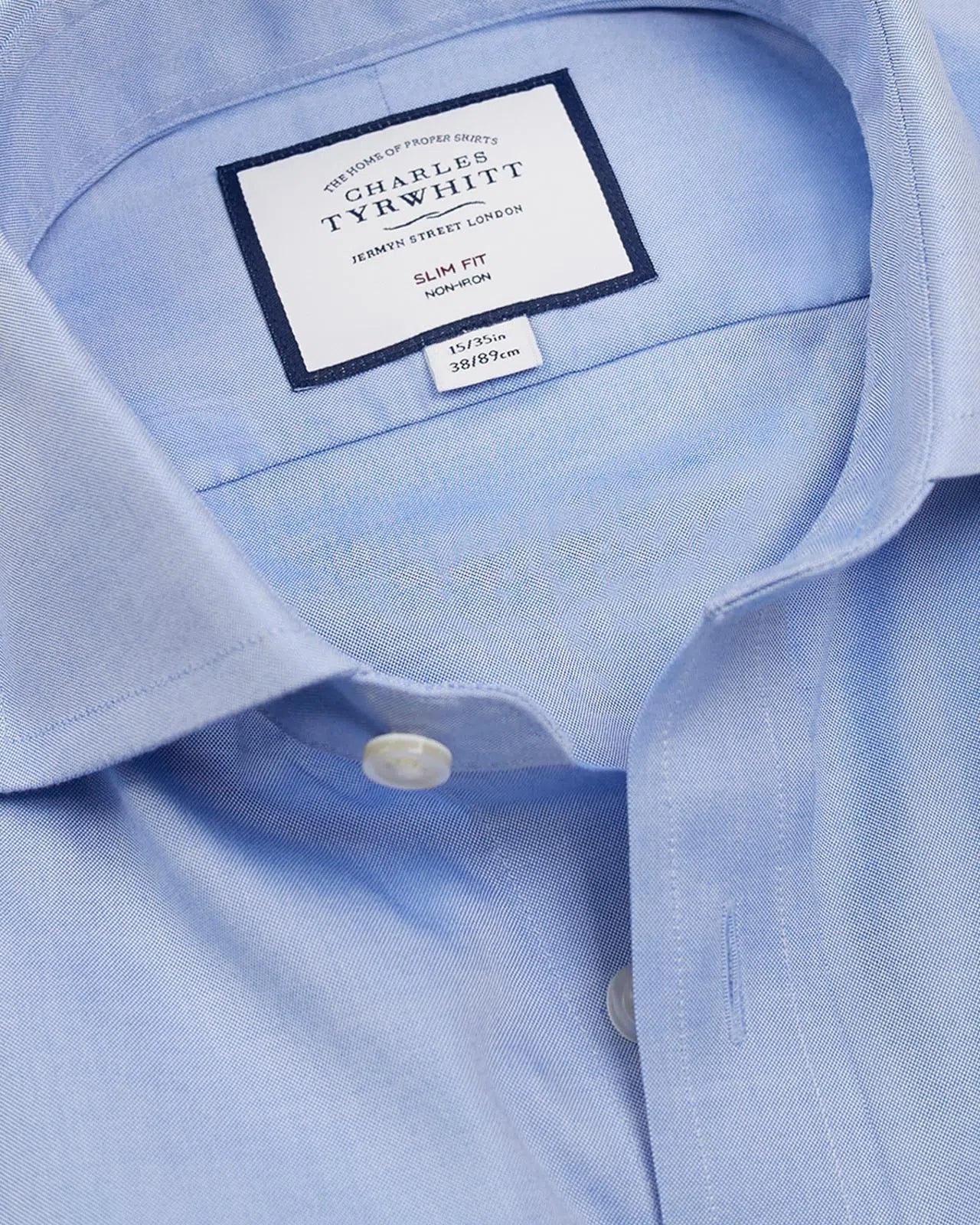 Cornflower Blue Slim Fit Pinpoint Oxford Shirt-MALFORD OF LONDON SAVILE ROW MENSWEAR OUTLET