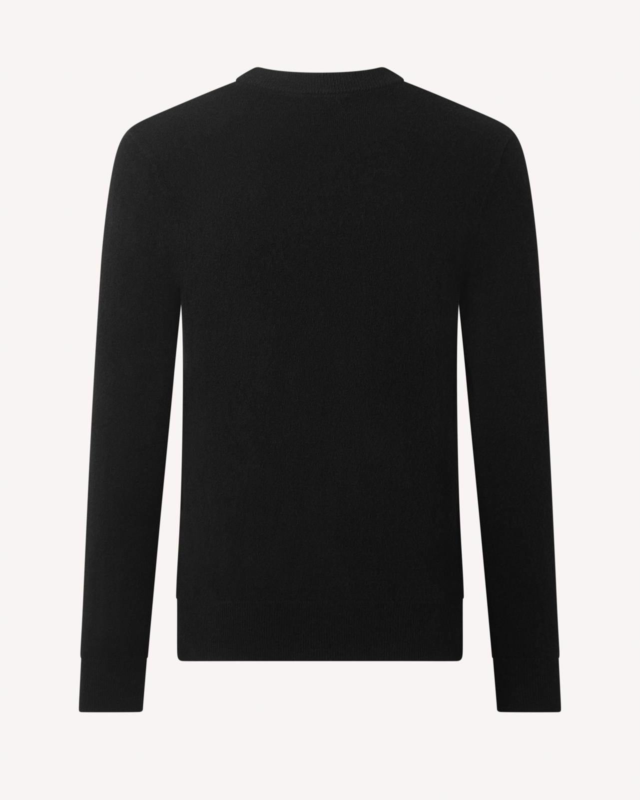 Crew Neck Black Cashmere Jumper-MALFORD OF LONDON SAVILE ROW MENSWEAR OUTLET