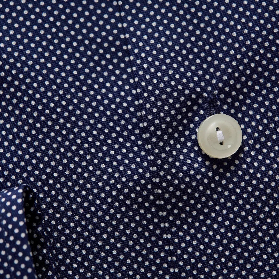 ETON Contemporary Fit Micro Dot Shirt Dark Blue-MALFORD OF LONDON SAVILE ROW MENSWEAR OUTLET