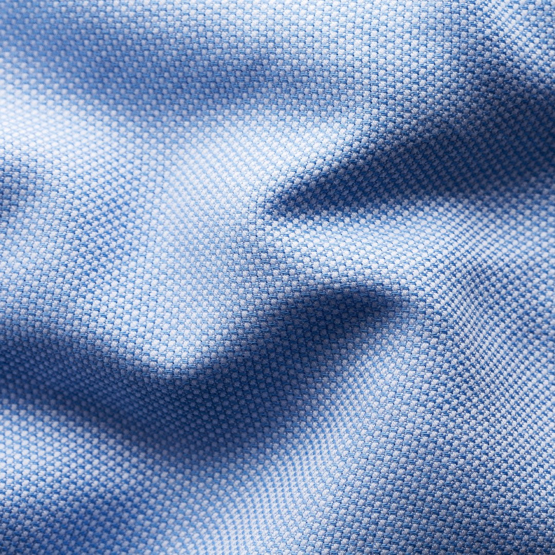 ETON Contemporary Fit Pin Weave Shirt Mid Blue-MALFORD OF LONDON SAVILE ROW MENSWEAR OUTLET