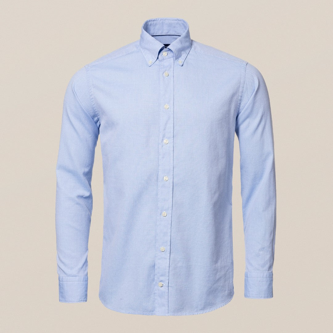 ETON Contemporary Fit Pin Weave Shirt Mid Blue-MALFORD OF LONDON SAVILE ROW MENSWEAR OUTLET