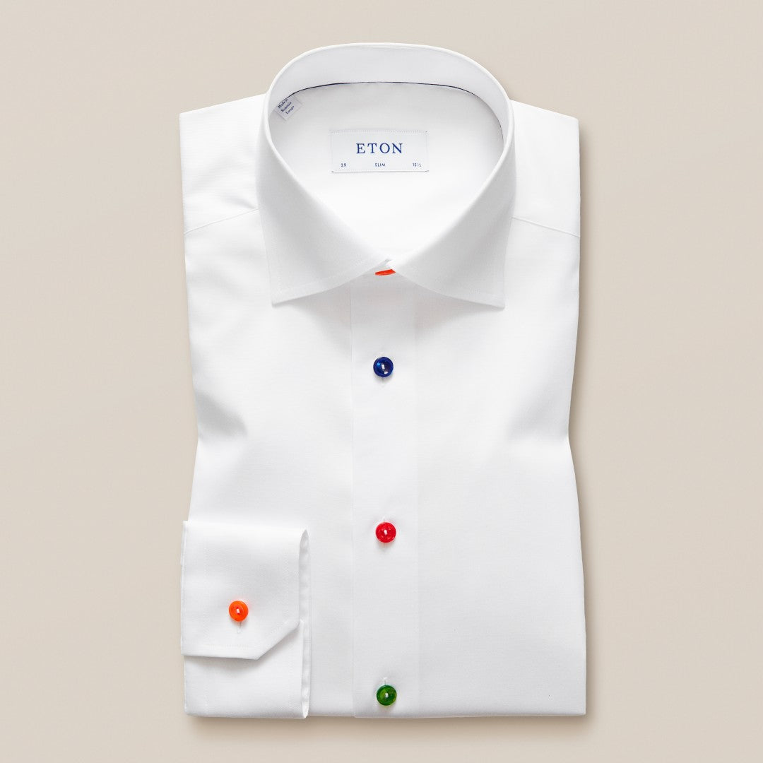 ETON Contemporary Fit Signature Twill Shirt White-MALFORD OF LONDON SAVILE ROW MENSWEAR OUTLET