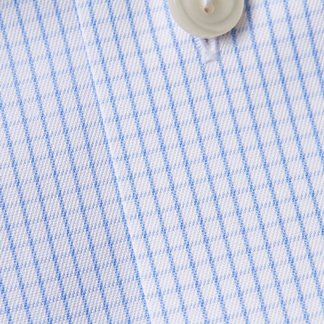 ETON Contemporary Fit Small Graph Check Shirt Light Blue-MALFORD OF LONDON SAVILE ROW MENSWEAR OUTLET