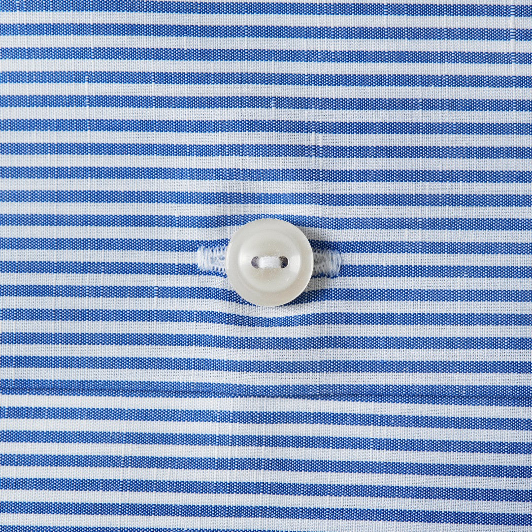 ETON Contemporary Fit Striped Shirt Mid Blue-MALFORD OF LONDON SAVILE ROW MENSWEAR OUTLET