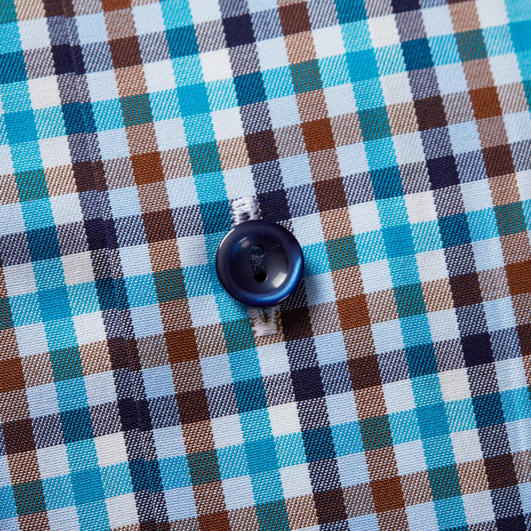 ETON Slim Fit Check Shirt Mid Blue/Multi-MALFORD OF LONDON SAVILE ROW MENSWEAR OUTLET