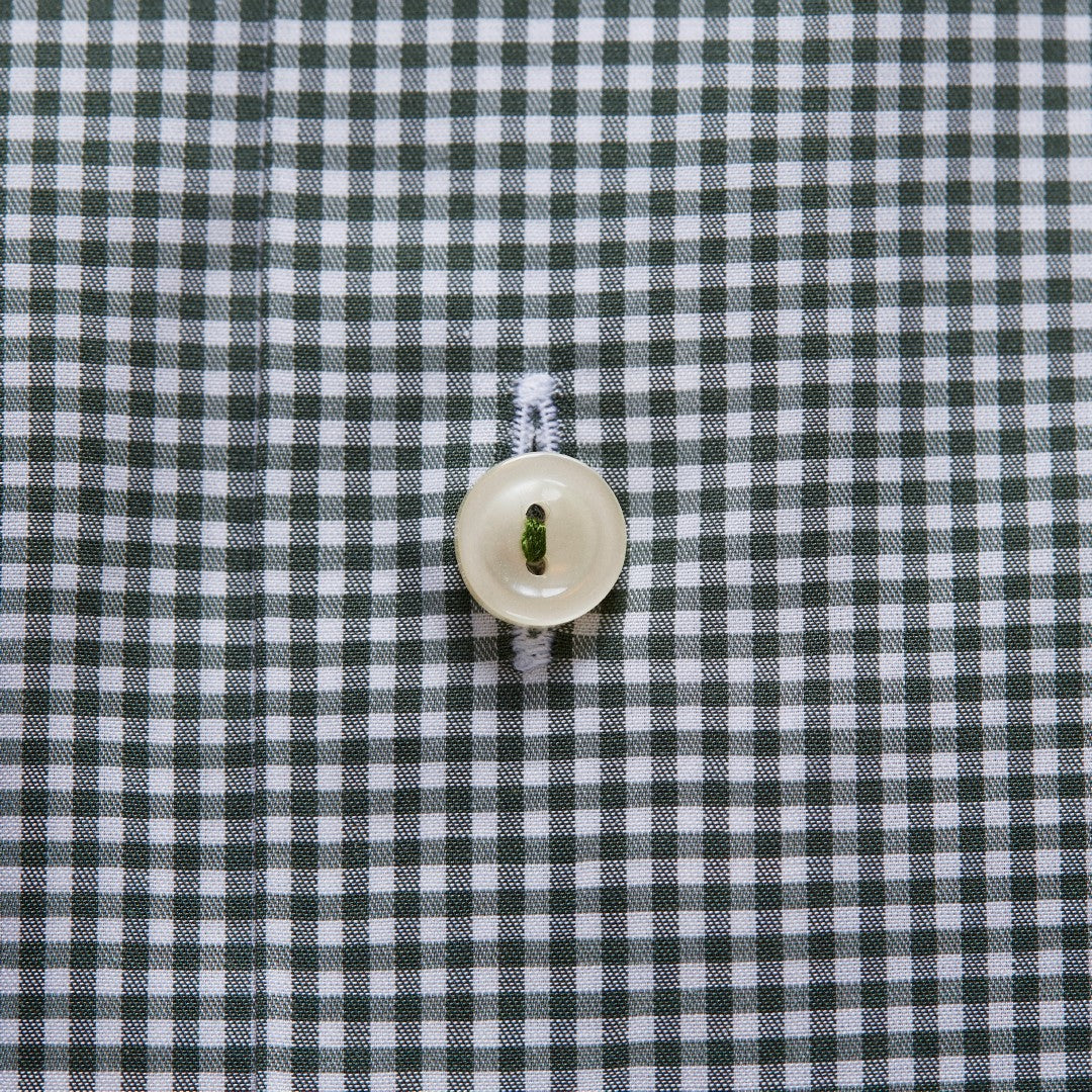 ETON Slim Fit Micro Gingham Shirt Mid green-MALFORD OF LONDON SAVILE ROW MENSWEAR OUTLET