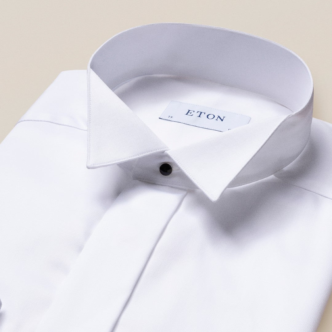 ETON Slim Fit Signature Twill Shirt White-MALFORD OF LONDON SAVILE ROW MENSWEAR OUTLET