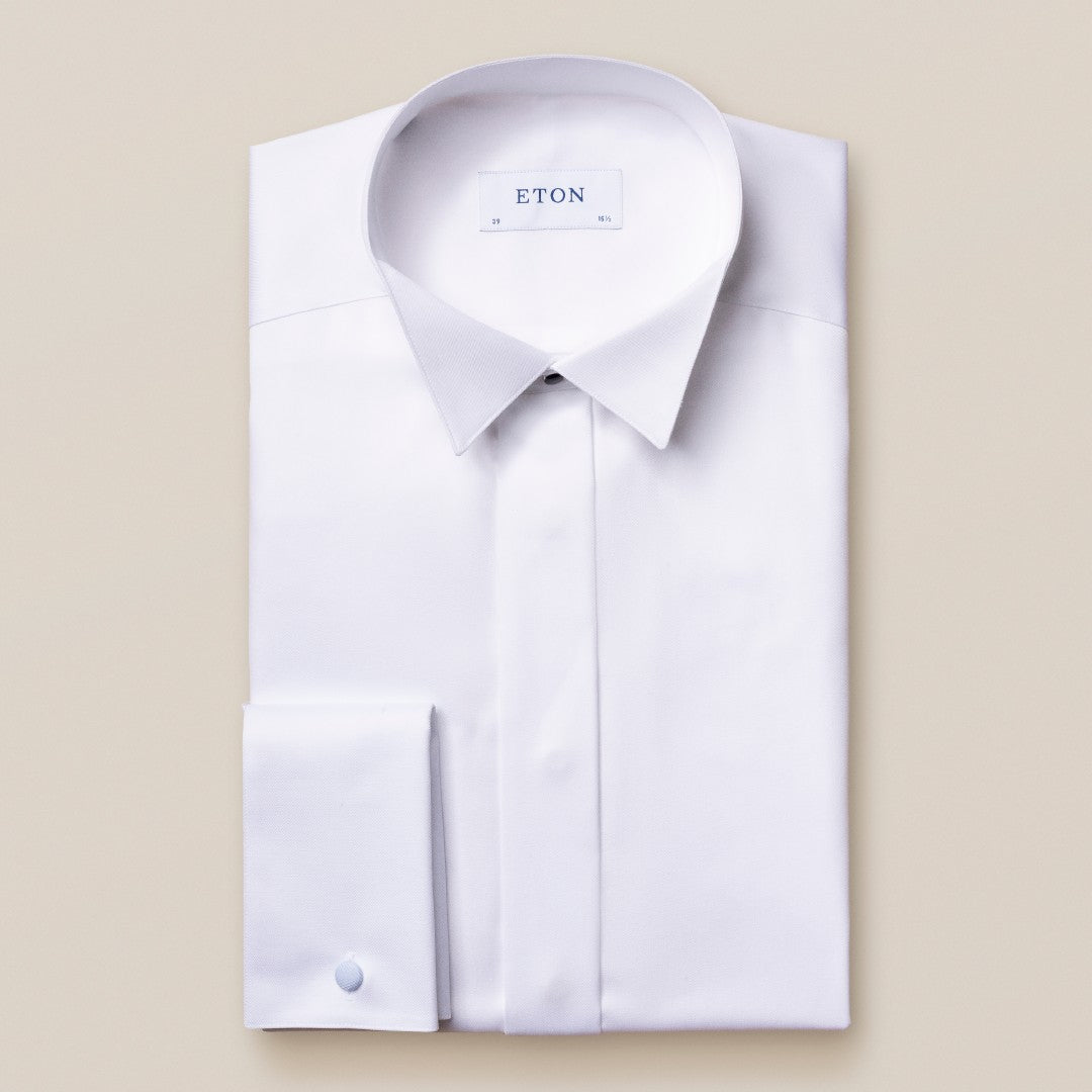 ETON Slim Fit Signature Twill Shirt White-MALFORD OF LONDON SAVILE ROW MENSWEAR OUTLET