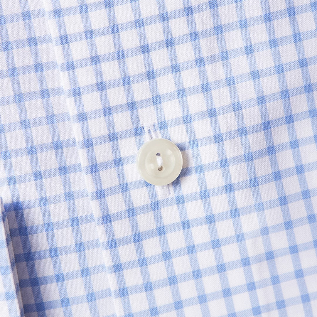 ETON Slim Fit Small Graph Check Shirt Light Blue-MALFORD OF LONDON SAVILE ROW MENSWEAR OUTLET