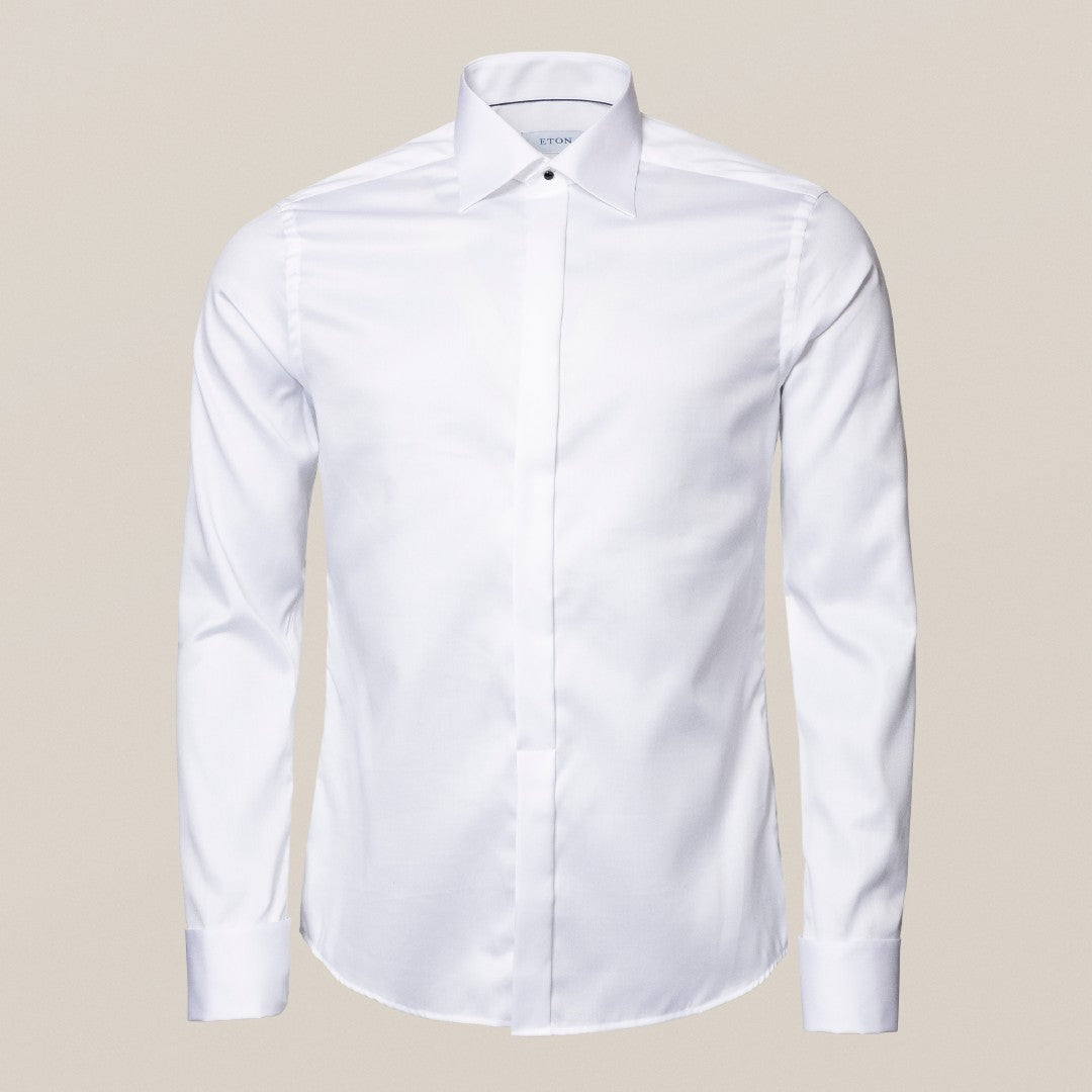 ETON Super Slim Fit Signature Twill Shirt White-MALFORD OF LONDON SAVILE ROW MENSWEAR OUTLET