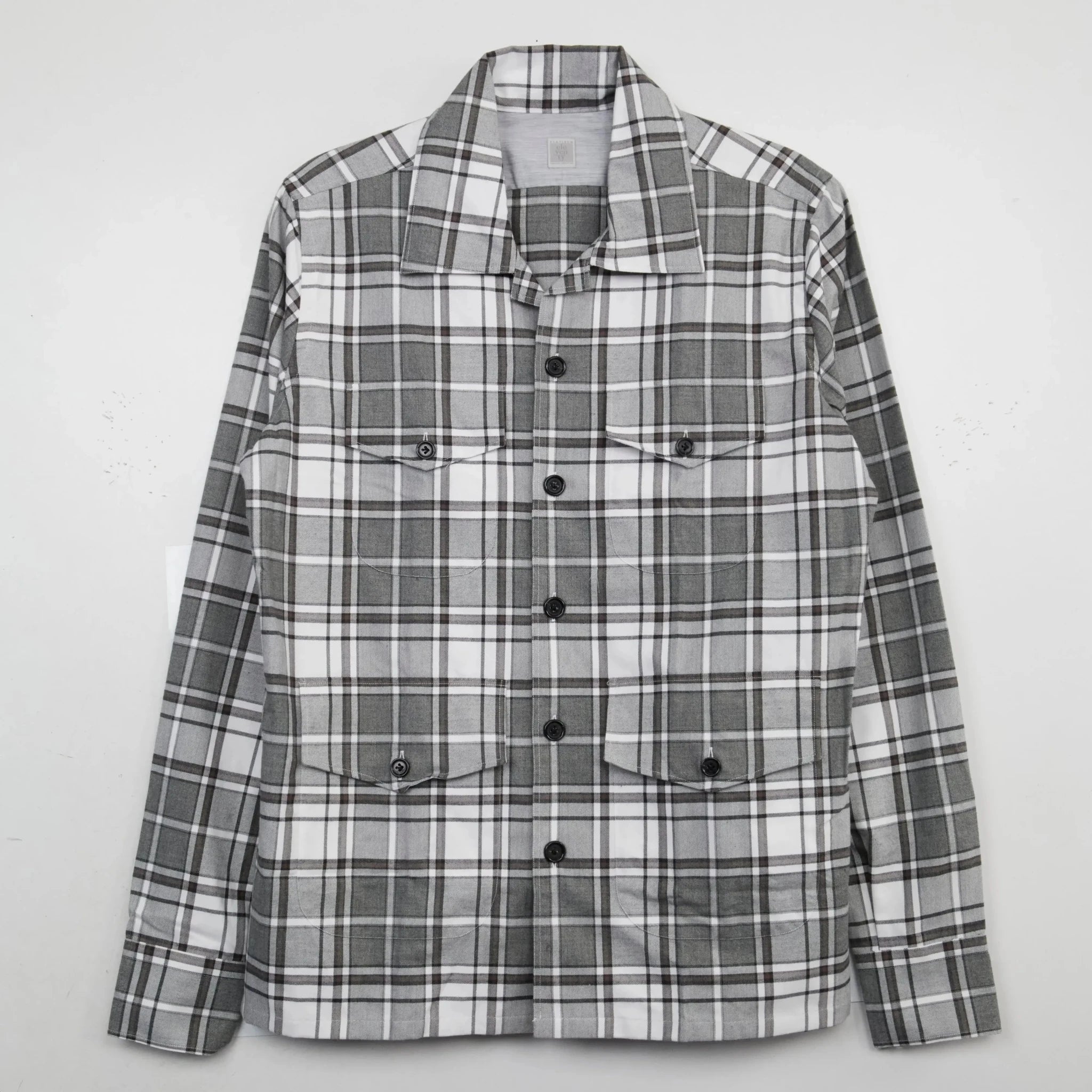 Eleventy Heavyweight Winter Check Shirt Grey – Savile Row Menswear Outlet | Malford of London