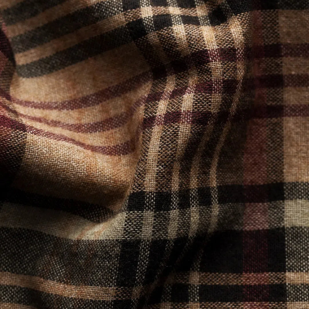 Eton Check Flannel Shirt Brown