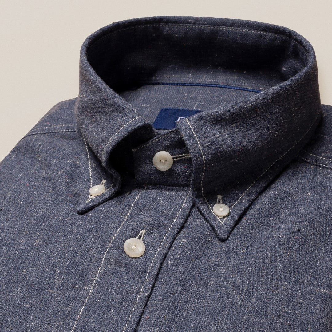 Eton Classic Fit Contrast Stitched Shirt Dark Blue-MALFORD OF LONDON SAVILE ROW MENSWEAR OUTLET