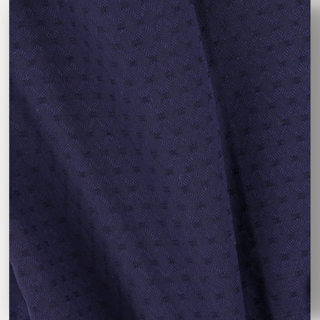 Eton Classic Fit Diamond Textured Weave Shirt Navy Blue-MALFORD OF LONDON SAVILE ROW MENSWEAR OUTLET