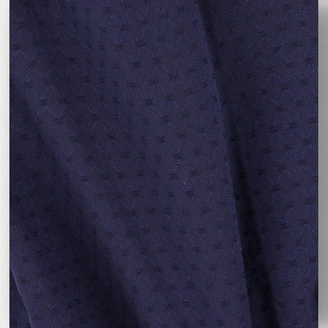 Eton Classic Fit Diamond Textured Weave Shirt Navy Blue-MALFORD OF LONDON SAVILE ROW MENSWEAR OUTLET