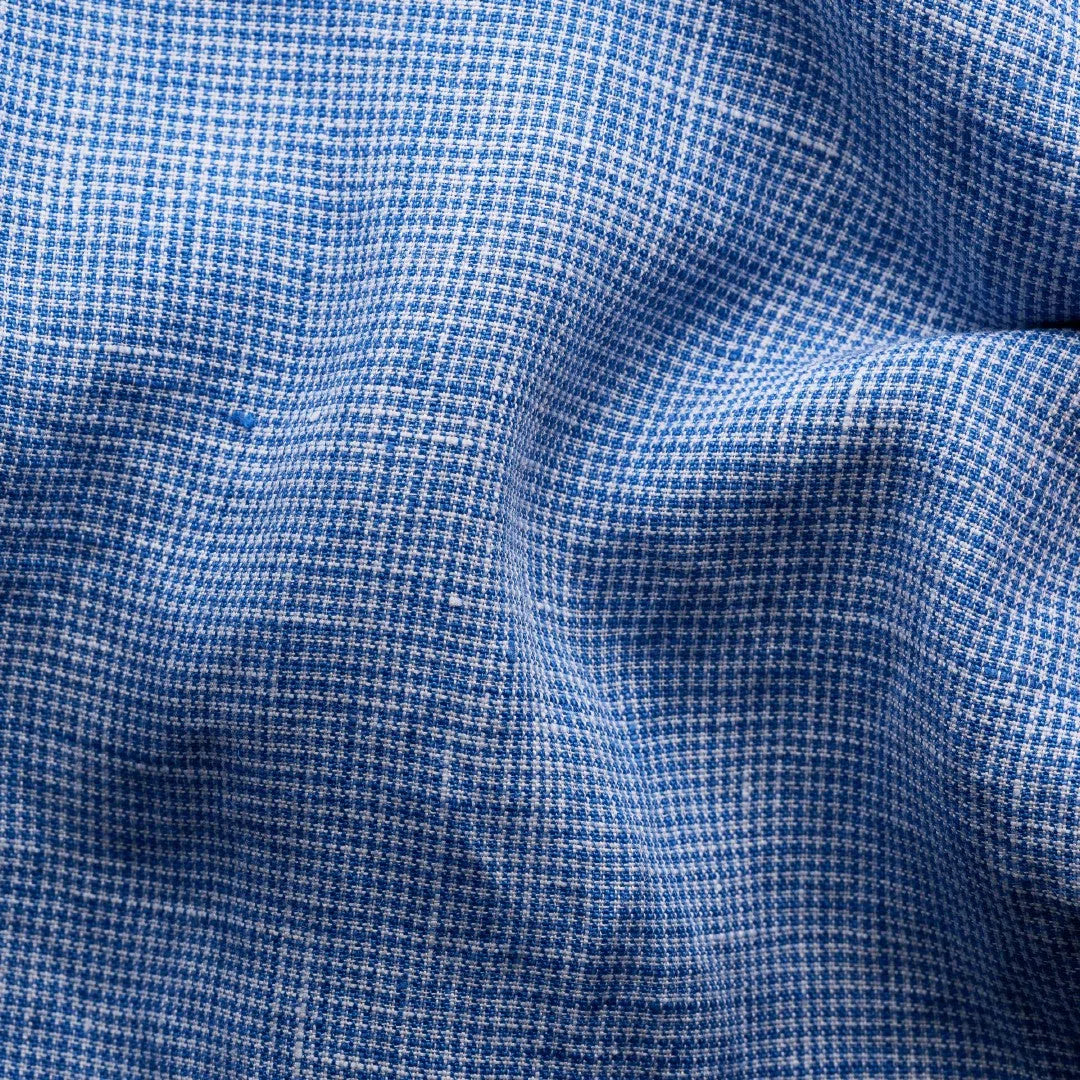 Eton Classic Fit Micro Houndstooth Shirt Dark Blue/White-MALFORD OF LONDON SAVILE ROW MENSWEAR OUTLET