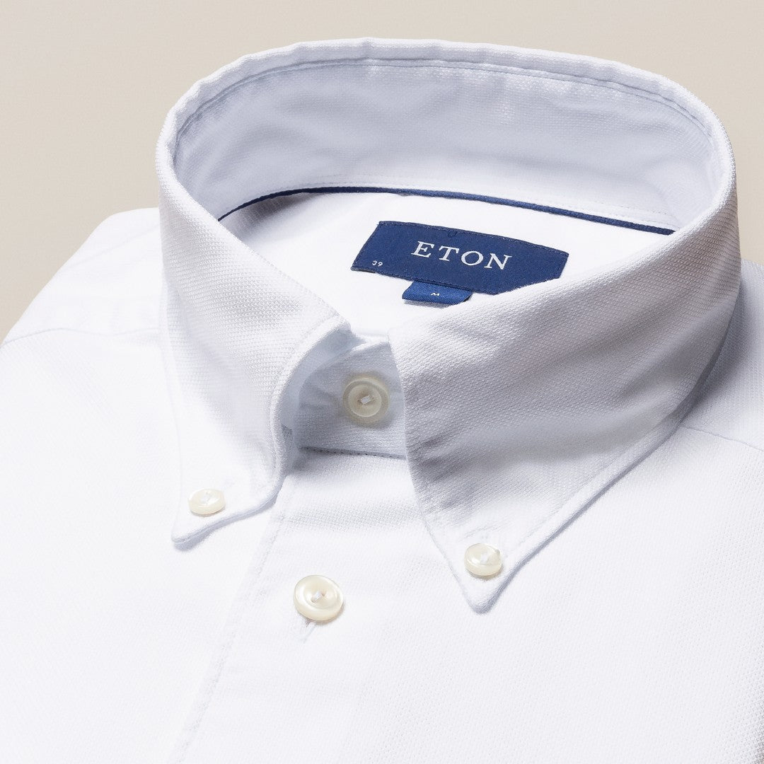 Eton Classic Fit Plain Shirt White-MALFORD OF LONDON SAVILE ROW MENSWEAR OUTLET