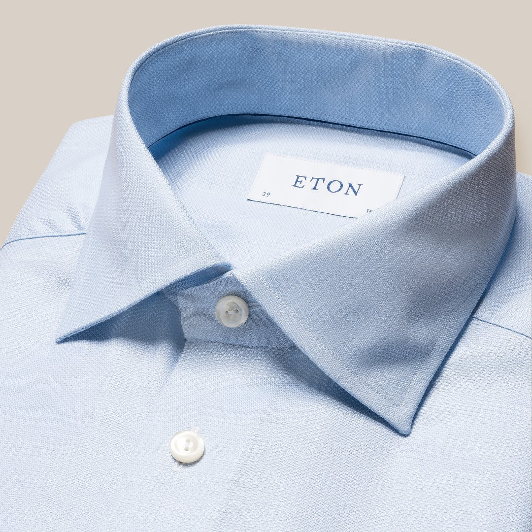 Eton Classic Fit Single Pocket Shirt Light Blue-MALFORD OF LONDON SAVILE ROW MENSWEAR OUTLET