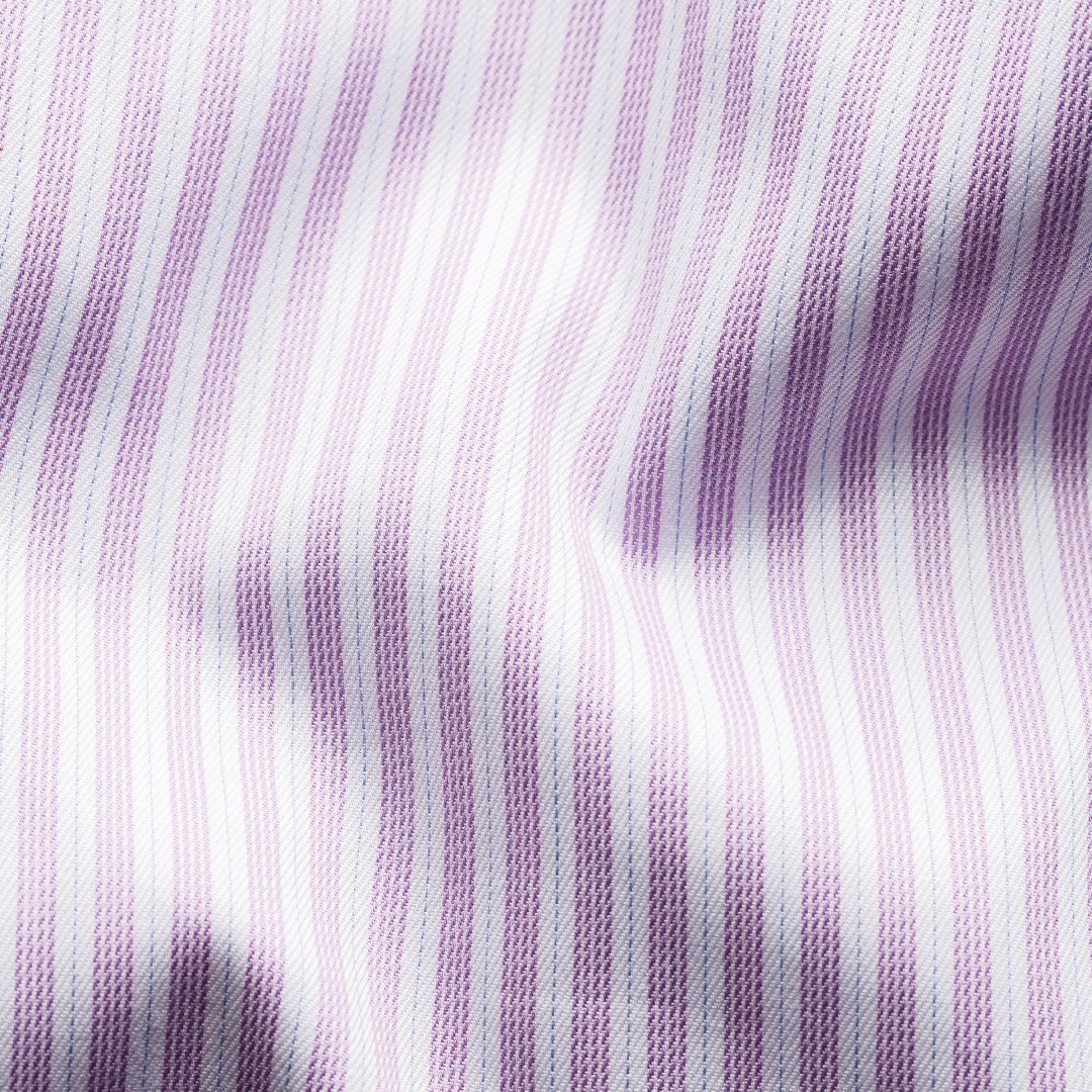 Eton Classic Fit Stripe Shirt Light Purple-MALFORD OF LONDON SAVILE ROW MENSWEAR OUTLET