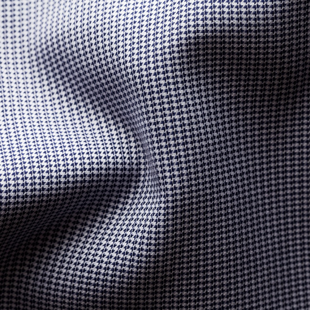 Eton Classic Fit Textured Twill Check Shirt Navy Blue-MALFORD OF LONDON SAVILE ROW MENSWEAR OUTLET