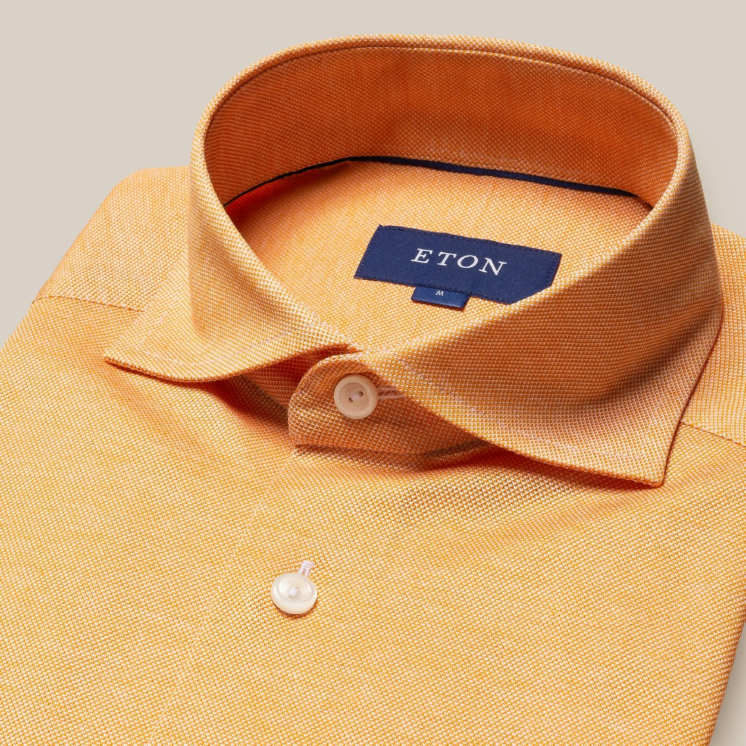 Eton Classic Fit Twill Shirt Yellow-MALFORD OF LONDON SAVILE ROW MENSWEAR OUTLET