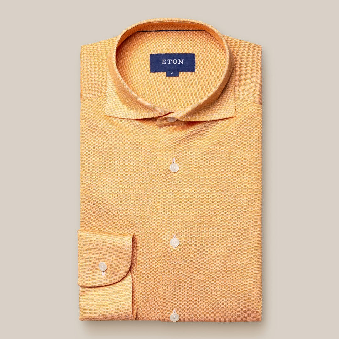 Eton Classic Fit Twill Shirt Yellow-MALFORD OF LONDON SAVILE ROW MENSWEAR OUTLET