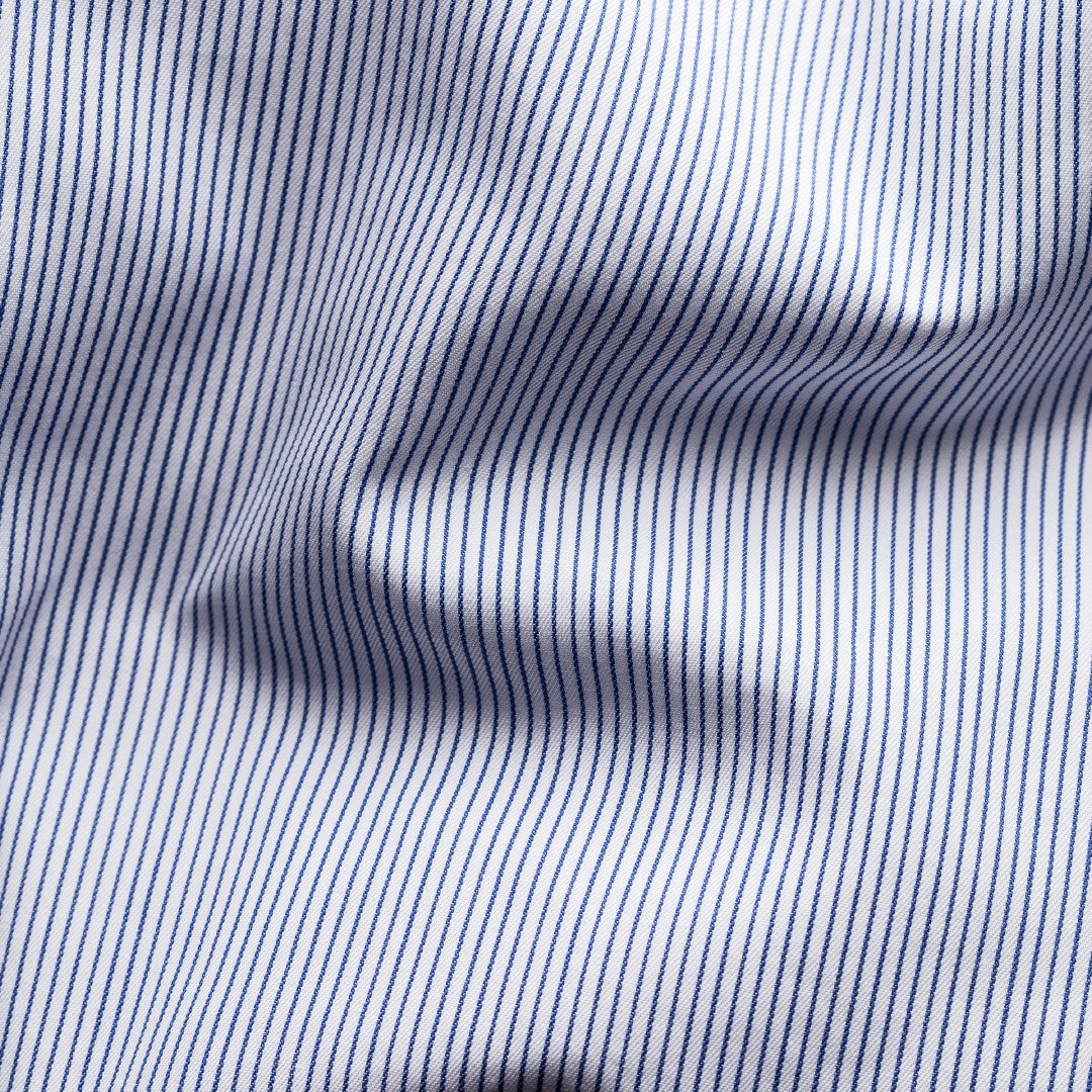 Eton Classic Fit Ultra Fine Stripe Shirt Light Blue