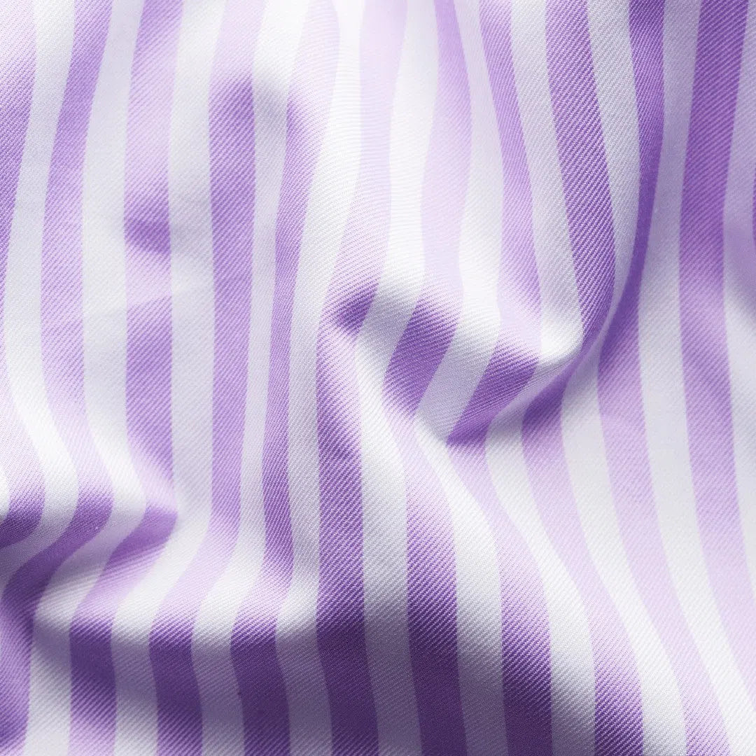 Eton Contemporary Fit Bengal Stripe Shirt Light Purple/White-MALFORD OF LONDON SAVILE ROW MENSWEAR OUTLET