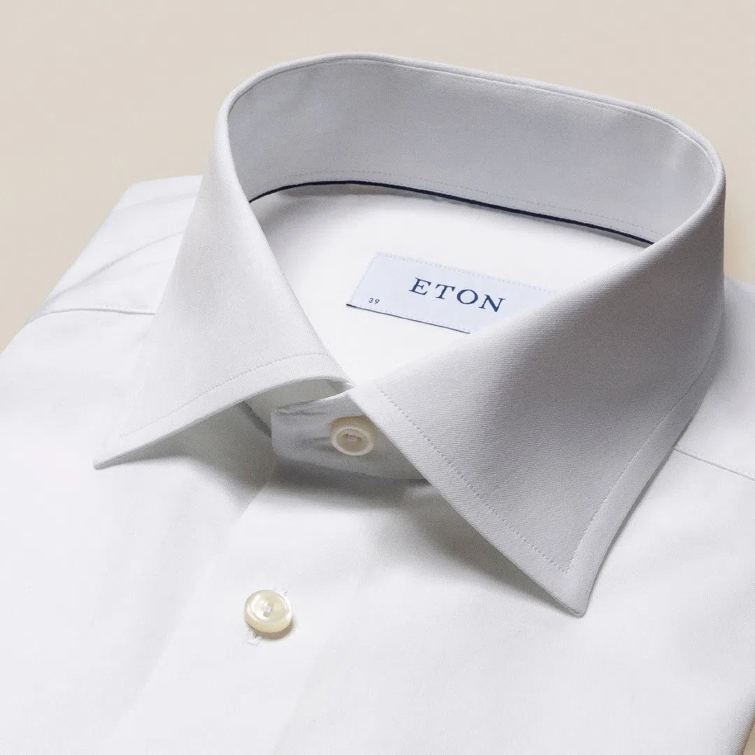 Eton Contemporary Fit Bluebell Print Shirt White-MALFORD OF LONDON SAVILE ROW MENSWEAR OUTLET