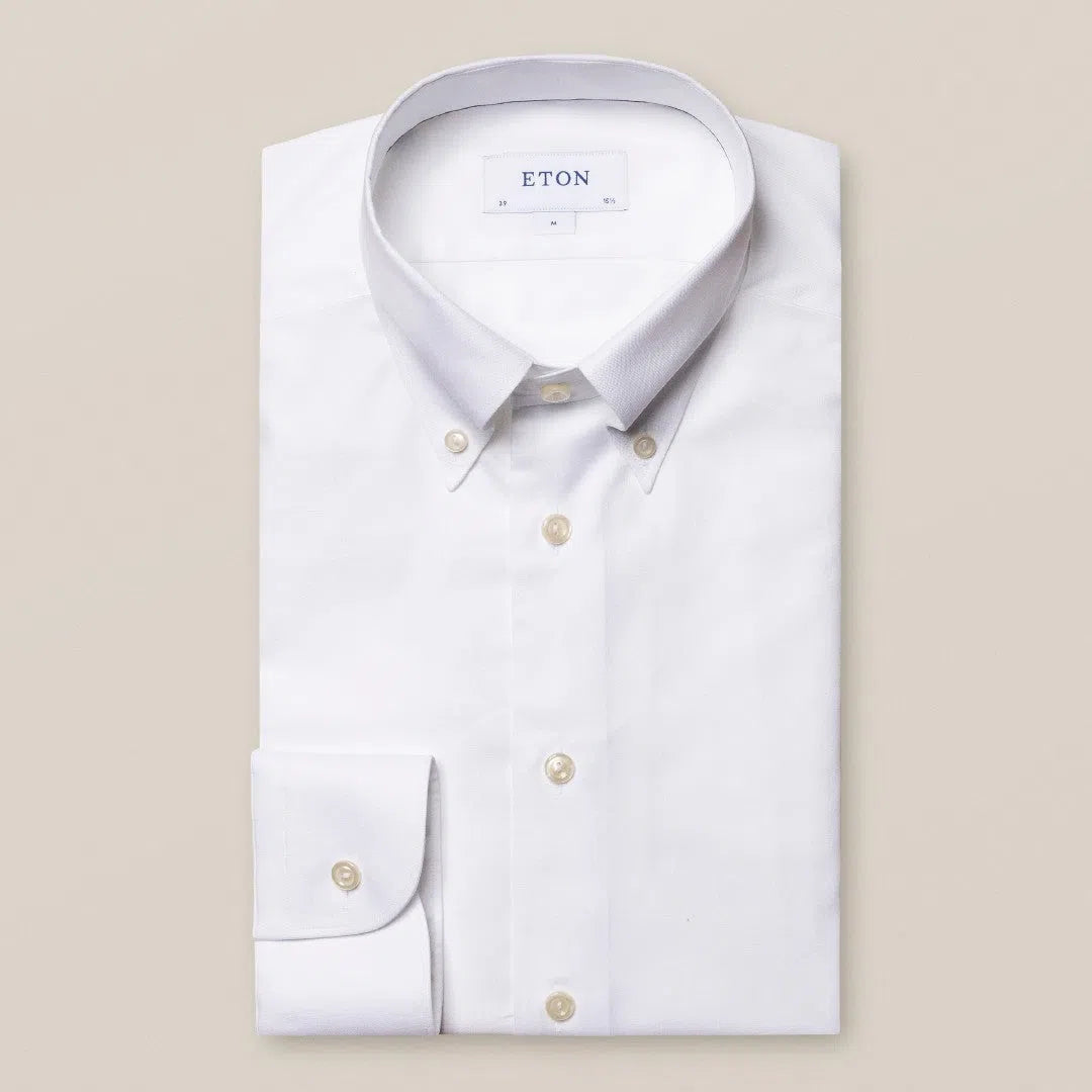 Eton Contemporary Fit Button Down Shirt White-MALFORD OF LONDON SAVILE ROW MENSWEAR OUTLET