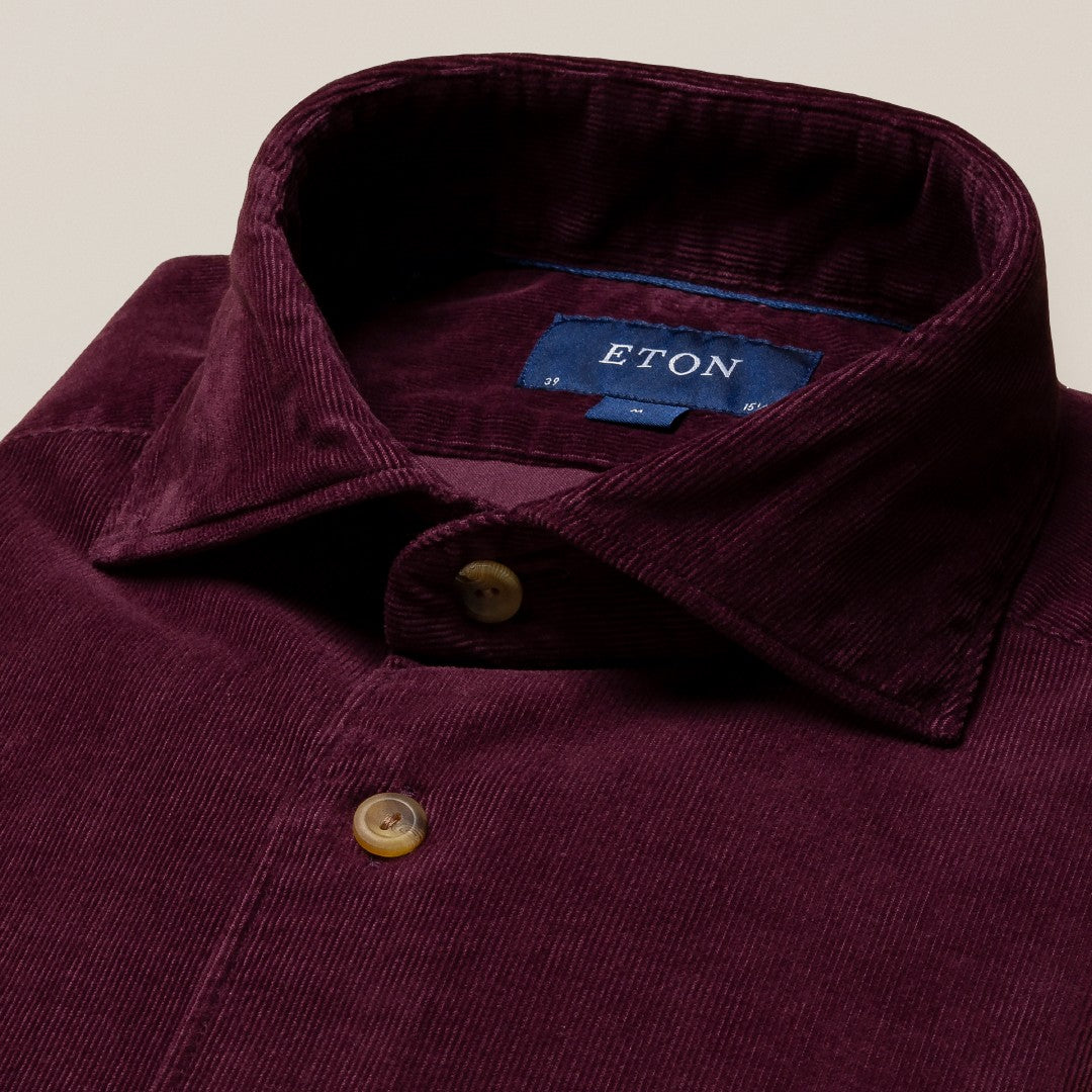 Eton Contemporary Fit Casual Shirt Dark Red-MALFORD OF LONDON SAVILE ROW MENSWEAR OUTLET