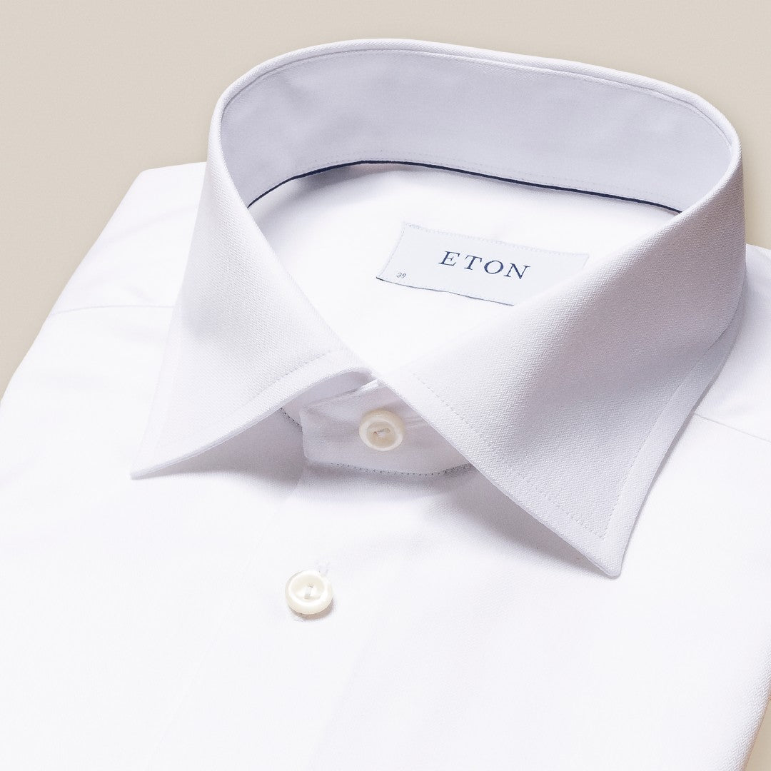 Eton Contemporary Fit Contrast Placket Shirt White-MALFORD OF LONDON SAVILE ROW MENSWEAR OUTLET