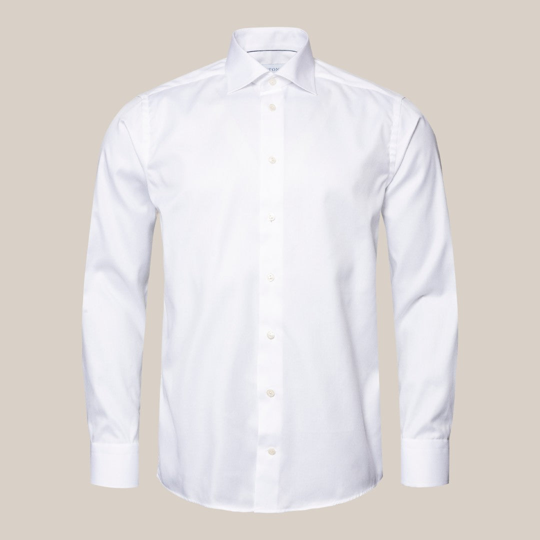 Eton Contemporary Fit Contrast Placket Shirt White-MALFORD OF LONDON SAVILE ROW MENSWEAR OUTLET