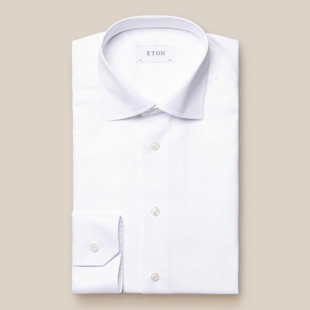 Eton Contemporary Fit Contrast Placket Shirt White-MALFORD OF LONDON SAVILE ROW MENSWEAR OUTLET